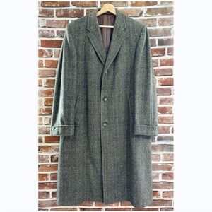 Vintage 1950’s Dreyfuss & Son Wool Coat, USA Union Made, Grey/ Brown Tweed, XL
